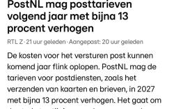 Post vors duurder en langzamer